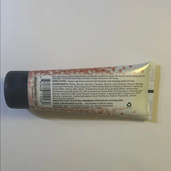 Beekman 1802 Honey & Orange Blossom Goat Milk Hand Cream - Orange and White - Picture 2 of 5